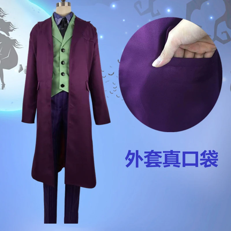 Move летучая мышь для мужчин Темный рыцарь костюм Джокера Хит Леджер рубашка