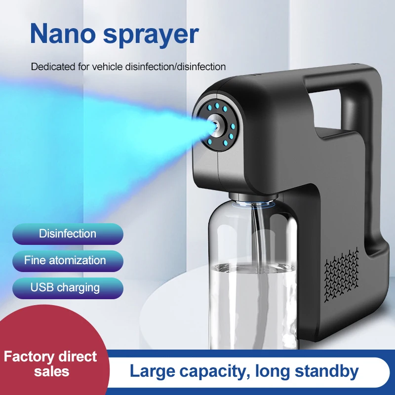 

Wireless Disinfection Spray Handheld Portable USB Rechargeable Nano Atomizer Home Purple Light Sterilization Spray Dropshipping
