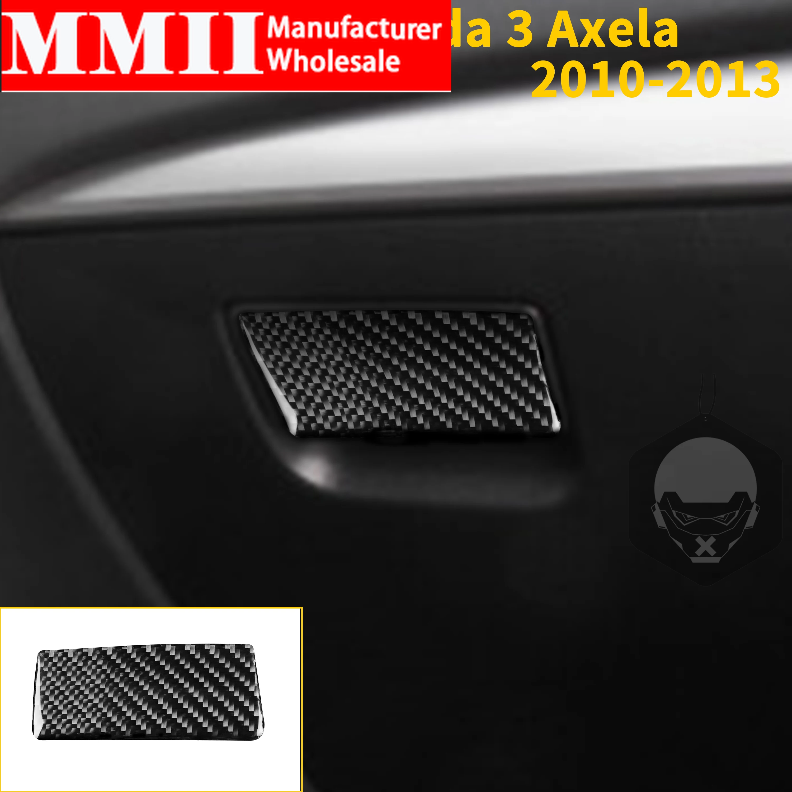 Car Accessories For Mazda 3 Axela 2010-2013 Glove Box Organizer Handle Keyhole Carbon Fiber Sticker Car Interior Trim Cover