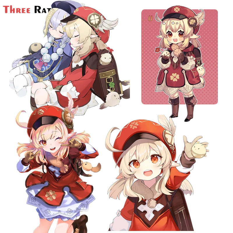 

F649 милая девушка Чиби Кли геншин воздействие автомобиля наклейка и наклейка для Smart Mazda 3 Пежо Круз форд фокус фиеста Киа