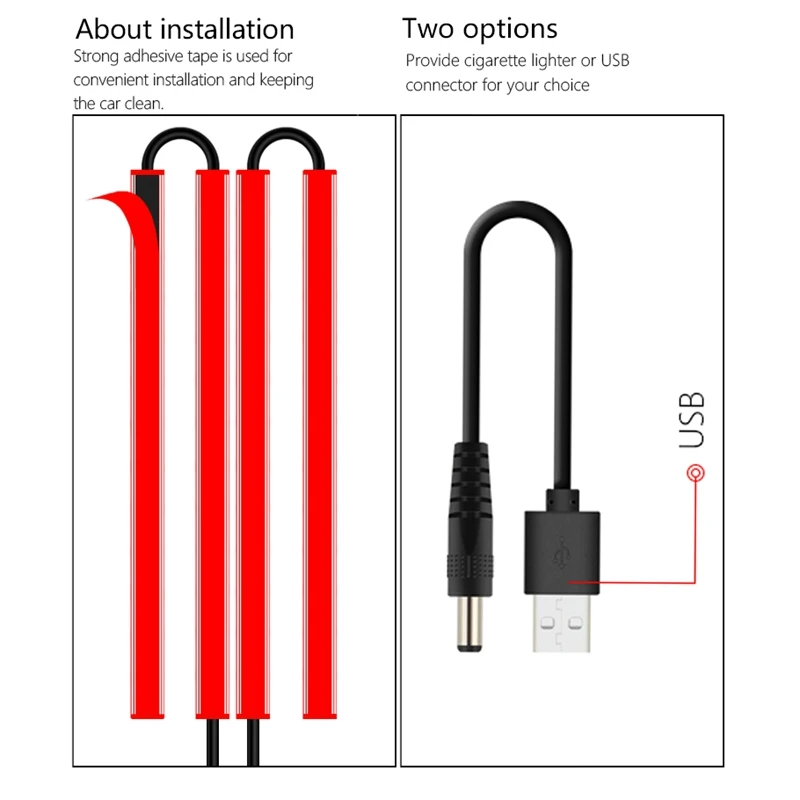 

For Led lamp control LED lamp LED app control and 48 led RGB music Car Charger USB port car