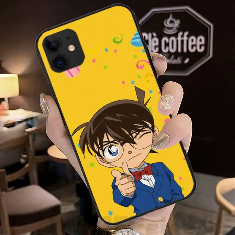 

Detective Conan Phone Black Case Shell Back For Iphone 12 11 PRO MAX X XS XR 4S 5S 6S 7 8 PLUS SE 2020 Cases Cover