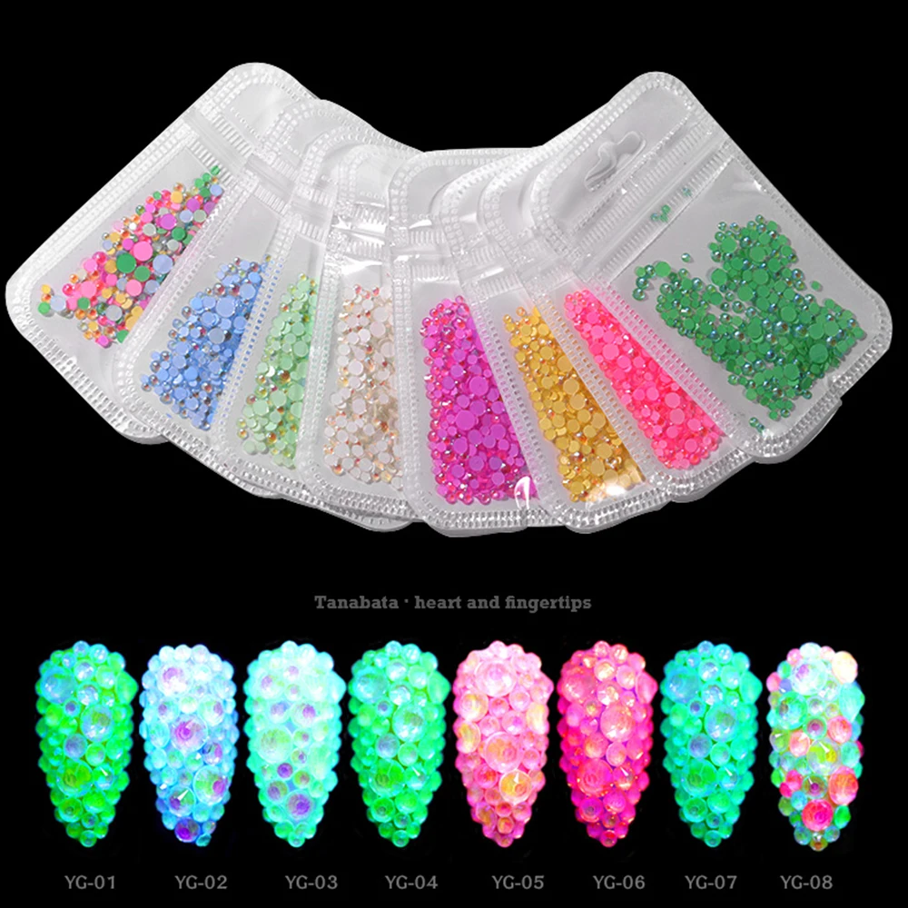 Светящиеся Стразы для дизайна ногтей супер блестящие украшения смесь 3D