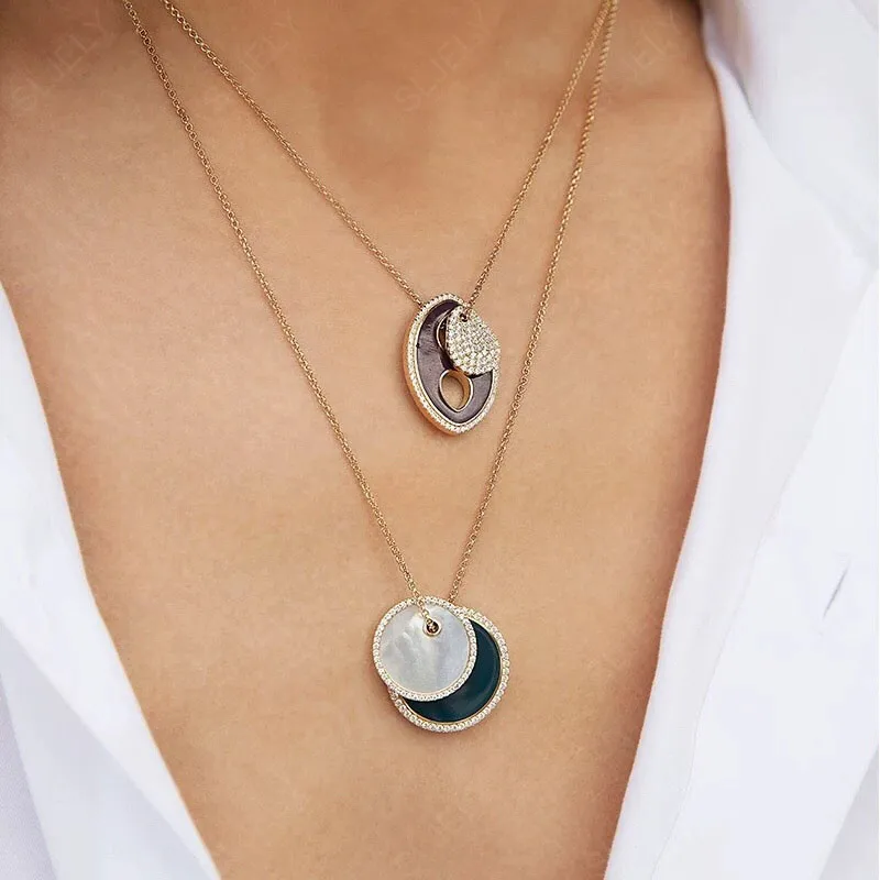 Женское ожерелье из серебра 925 пробы с эмалью | Украшения и аксессуары