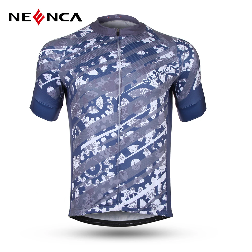 

NEENCA Men's Cycling Jerseys Tops Biking Shirts Short Sleeve Bike Clothing Full Zipper Bicycle Jacket with 3 Pockets