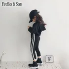 Весенне-осенние леггинсы для девочек, детские леггинсы, детская одежда для активного отдыха, высокая эластичность, полосатые по бокам, облегающие, от 1 до 6 лет