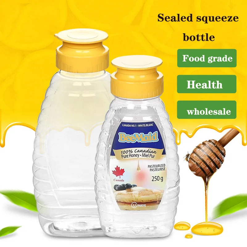 

10pcs 250/400g Bottle Silicone Valve Cover Squeeze Bottle Ketchup Salad Plastic Transparent Juice Seasoning Storage Bottle
