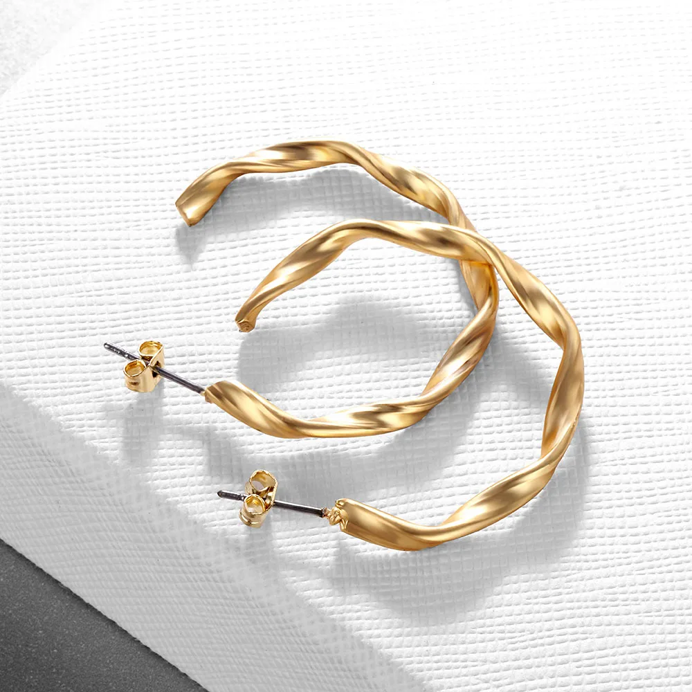 TOMTOSH Gold Circle Pearl Hoop Earrings For women Silver Large Huggie Round Big Ear Rings fashion jewelry accessories Gift