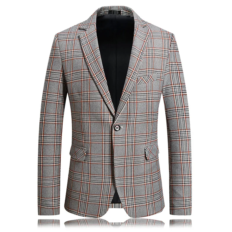 2019 осенний Новый Мужской Блейзер Тонкий маленький костюм мужской Клетчатый s