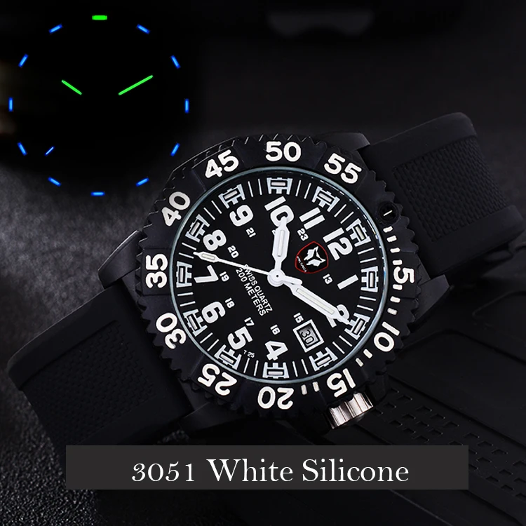 

Военные часы с Тритием, мужские кварцевые часы Ronda 515 HH6, уличные спортивные часы для дайвинга, мужские часы 200 м, чехол из углеродного волокна