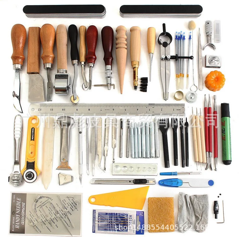 

DIY leather tools DIY 60-piece leather craft set 10 models
