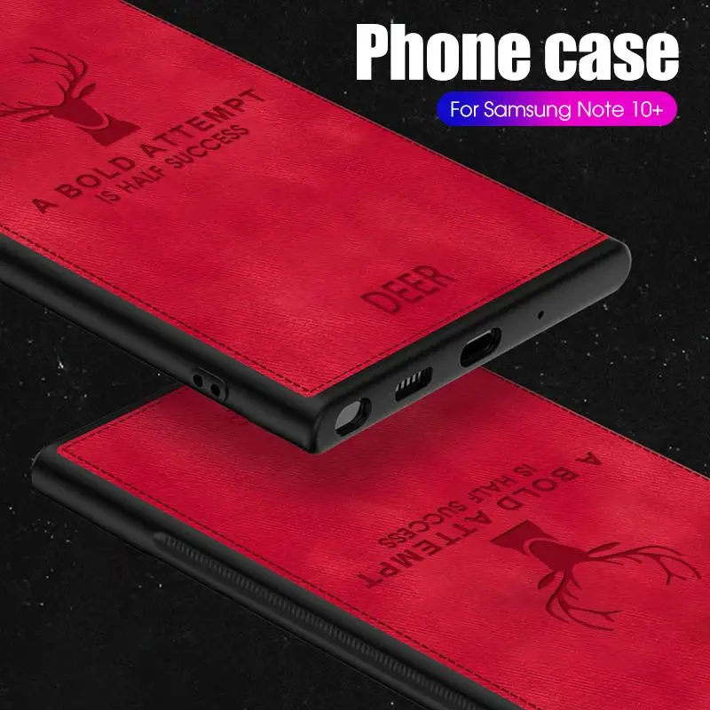 Cloth Deer Pattern TPU Case For Samsung Note 10 Pro Shockproof Cover Silicone Bumper Shell for A60 M40 A80 A90 A70 A50 A40 Capa |