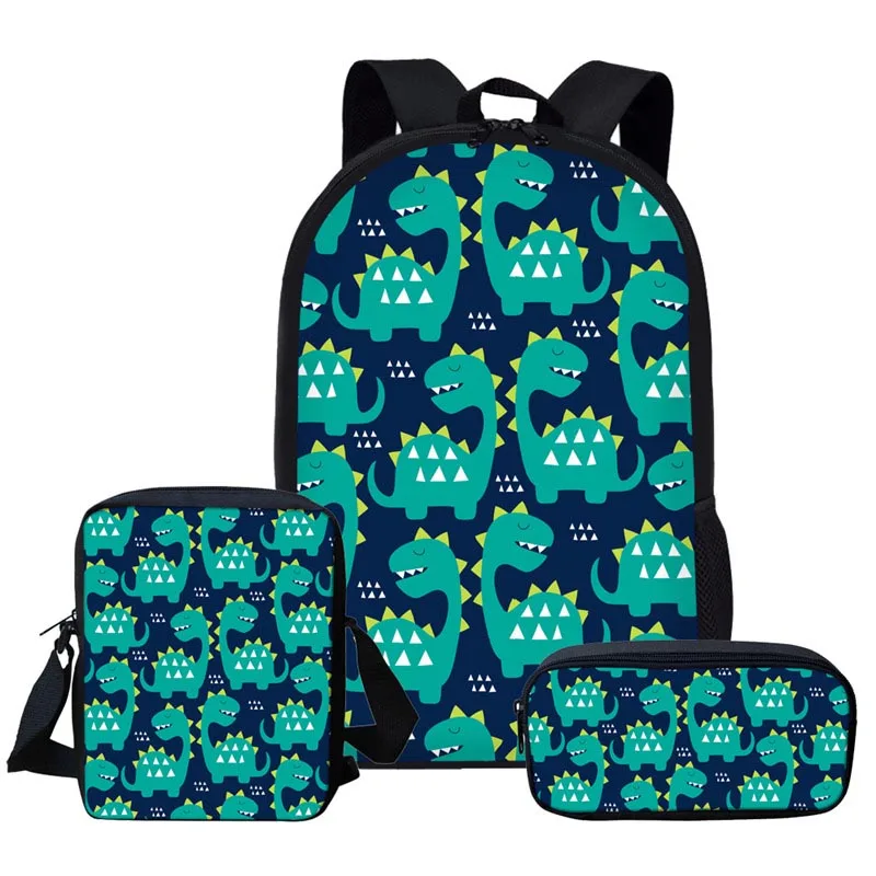 3pcs Children School Backpack Set Cartoon Dinosaur School Bags For Girls Boys Preppy Rucksack Kid Cute Book Bag