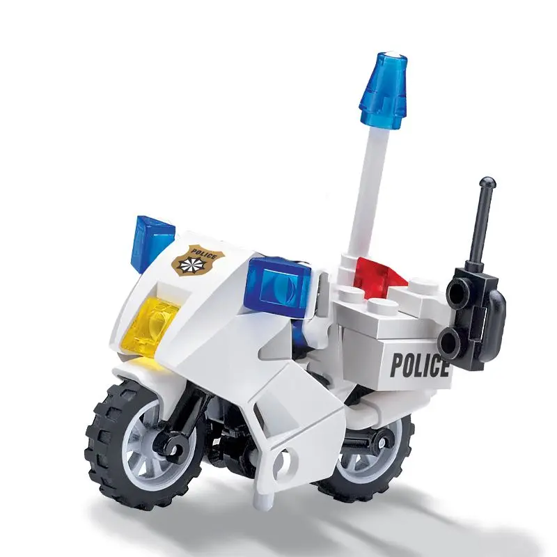Городской полицейский патруль мотоцикл строительные блоки наборы городской