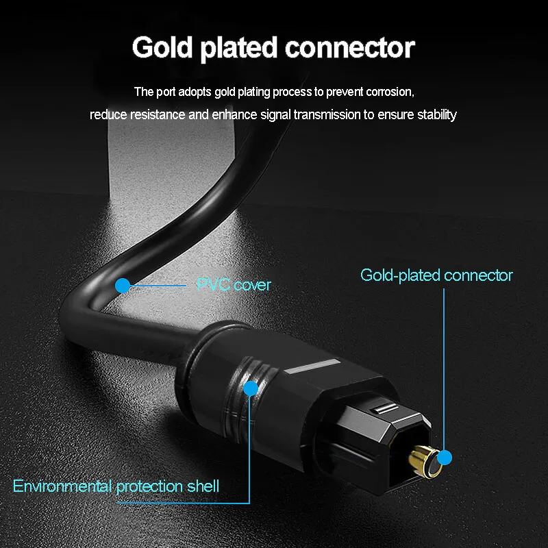 Digital Optical Audio Cable Adapter 1m/1.5m/2m/3m Fiber Optic Toslink Audio Cable PVC Fiber Audio Cord for Blueray PS3 XBOX DVD images - 6