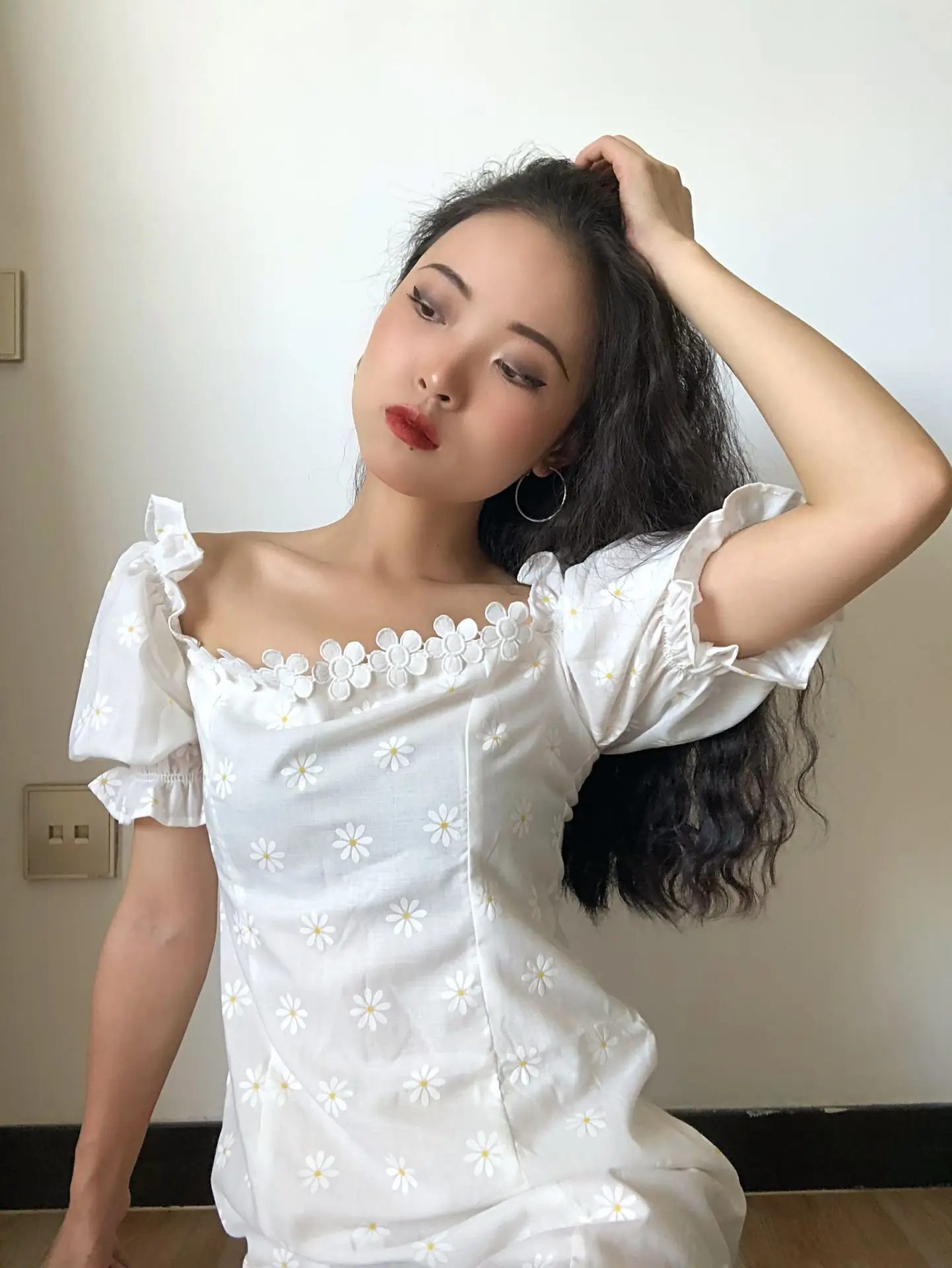 Европейский и американский Ретро праздничный стиль цветок u-образный вырез