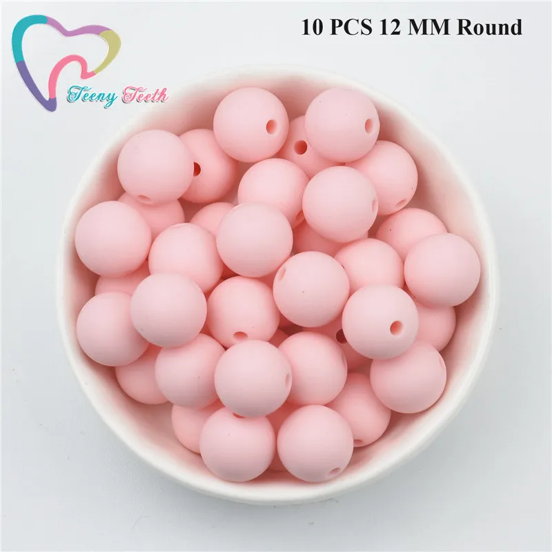10 PCS 12 MM Round 10 шт. яркие розовые 14-17 мм Силиконовые Детские Прорезыватели для зубов жевательные прорезыватели безопасные игрушки DIY пустышка цепь BPA бесплатно шестигранные детские бусы - Цвет: 10 PCS 12 MM Round