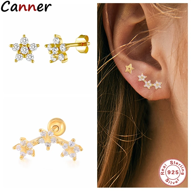 Canner S925 стерлинговые серебряные серьги шпильки модные Индивидуальный размер