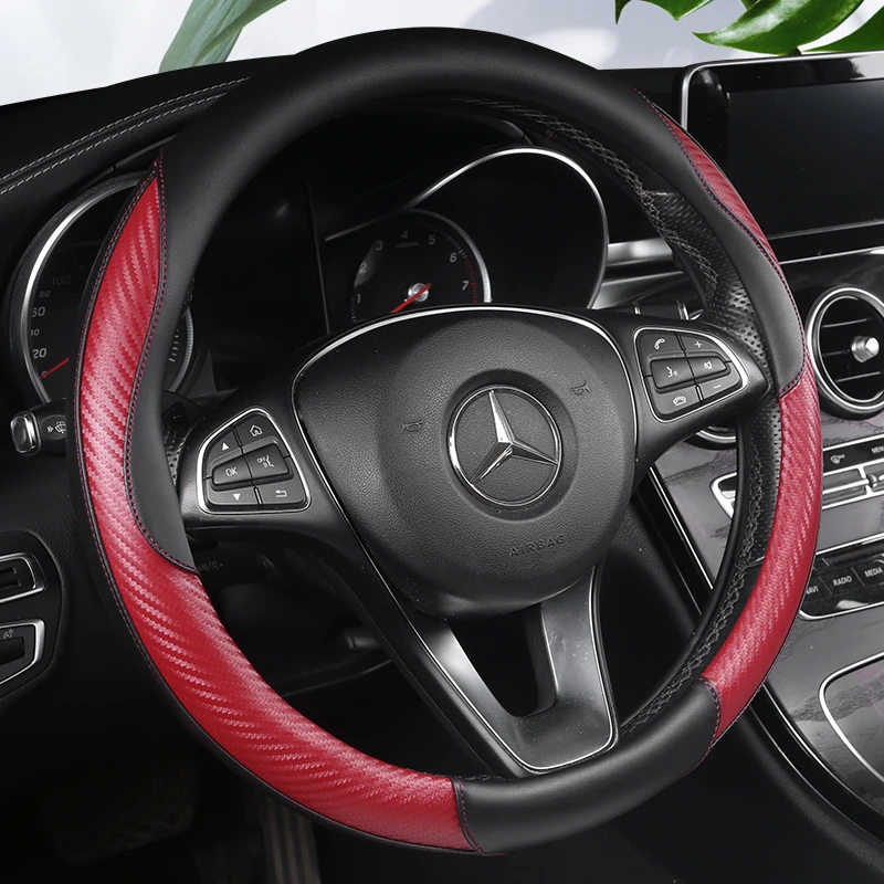 Черная искусственная кожа PU чехол рулевого колеса автомобиля для Mercedes-Benz C200 C250 C300