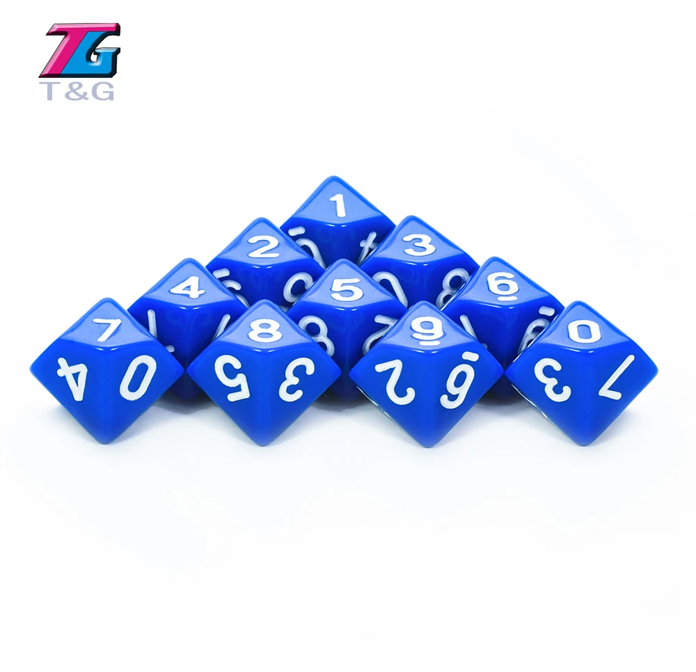 10 шт./компл. T & G высококачественные цветные D10 игральные кости набор с