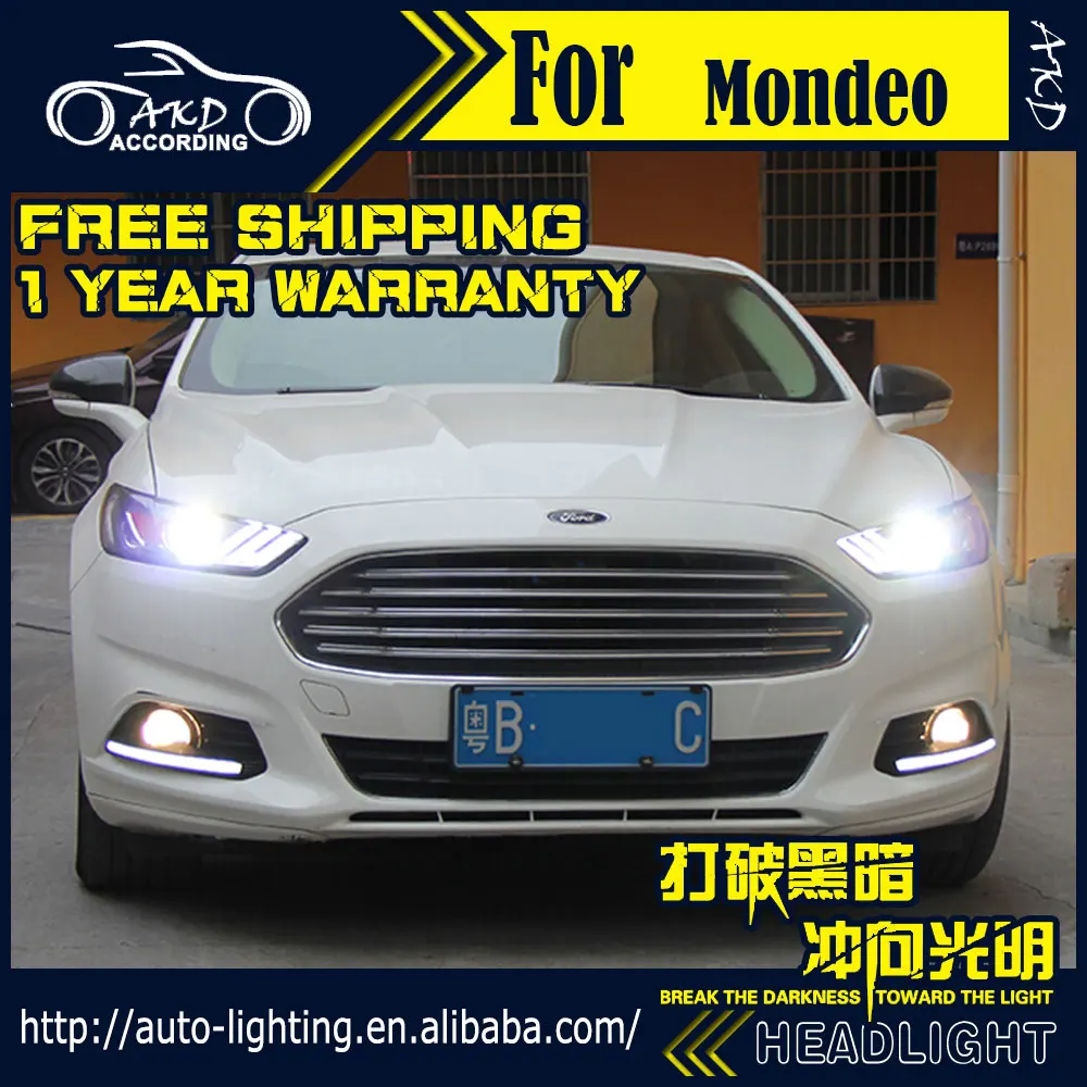AKD автомобильный стайлинг фары в сборе для Ford Mondeo 2013-2016 Fusion LED DRL H7 D2H HID опция