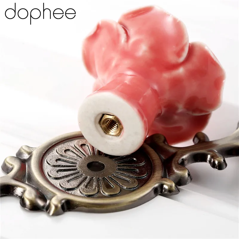 Розовая керамическая ручка дверные ручки шкафчик фотошкаф для кухни цинковый