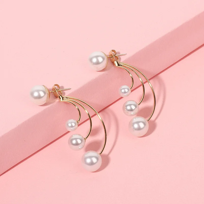 Женские многослойные серьги с искусственным жемчугом ювелирные изделия в стиле
