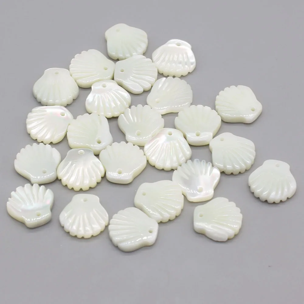

5pc Natural White Shell Charm Beads Mother of Pearl Scallop Shape Pendant for DIY Earring Necklace Craft Bracelet Jewelry Making
