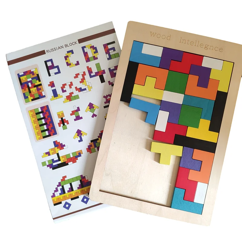 

Детский 3D пазл, деревянные Математические Игрушки, русские кубики, игра тетрис, дошкольное магическое интеллектуальное развивающая игрушк...