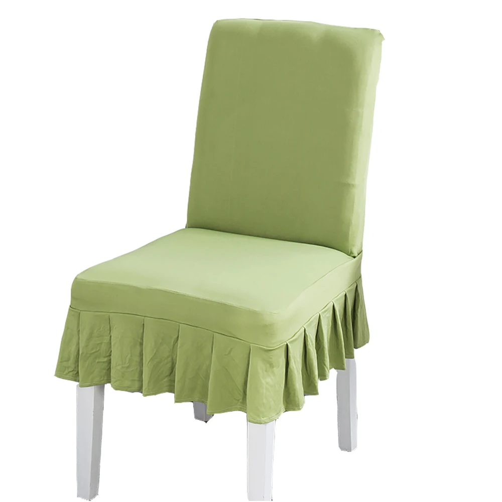 

Lychee Solid Color Pleated Stretch Chair Cover Colorful Elastic Chair Covers for DIY Home Kitchen Wedding Birthday Party