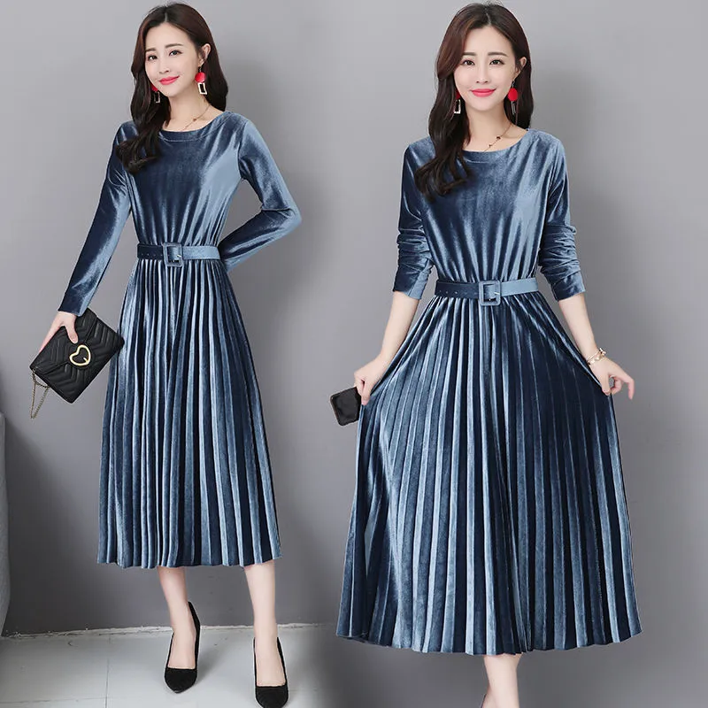 Женское осенне-зимнее темпераментное элегантное Золотое бархатное