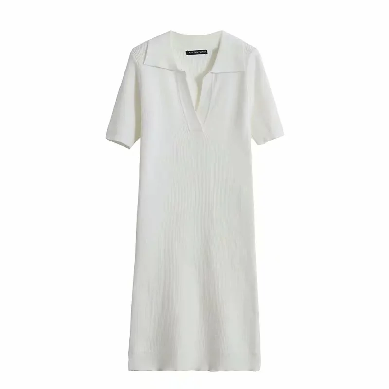 

Polo Dress Women Turn Down Collar Short Sleeve Sexy Slim Bodycon Knit Cotton Knitted Mini Dresses Female Casual Party Vestidos
