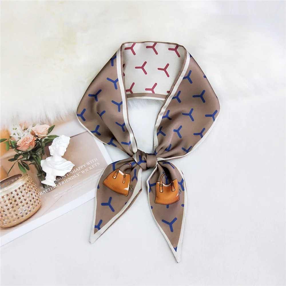 

Luxury Brand Dot Floral Stripe Skinny Scarf For Women Hair Neck Silk Scarf For Ladies Foulard Headband Bag 86*10cm