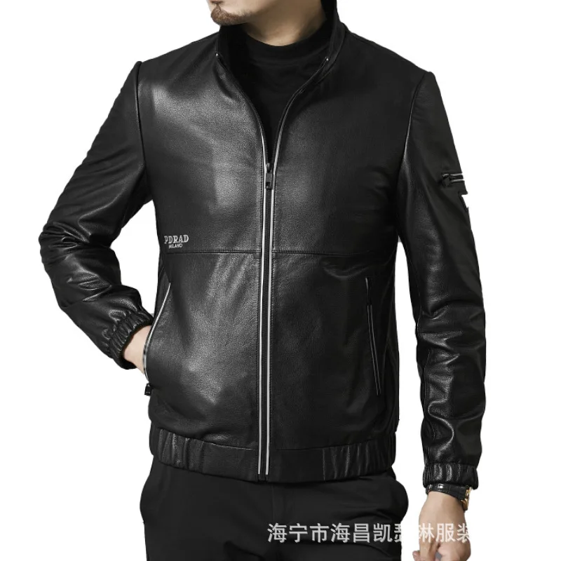 

jackets men haining head layer cowhide leather brief paragraph han edition cultivate morality leisure coat lapels