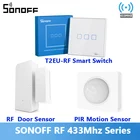 SONOFF RF 433 МГц T2 ЕС 86 Тип липкий переключательпир3 PIR Motion  DW2 датчик двери окна переключатель через SONOFF RF мост EWelink