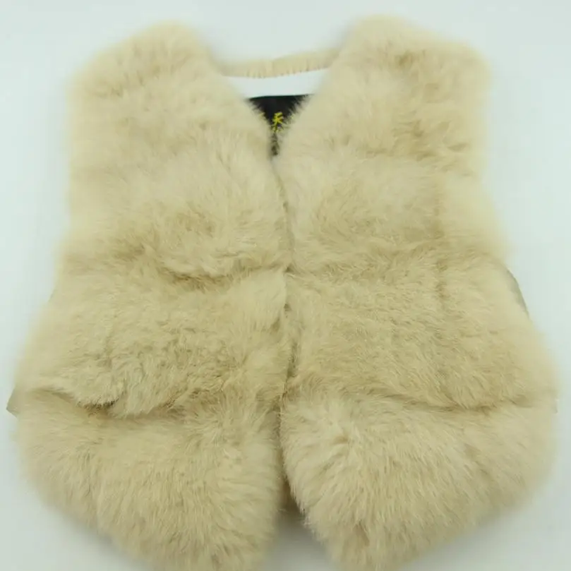 beige yellow Жилет с натуральным кроличьим мехом детские куртки для девочек, новинка года, пальто из клееного меха для мальчиков жилеты с натуральным мехом Куртка Modis, верхняя одежда, Y2040 - Цвет: beige yellow