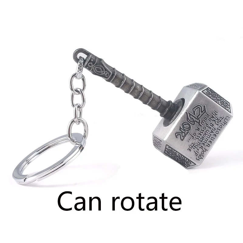 Can Rotate SG Marve l Thor's Hammer брелок вращение Мстители Брелки Человек-паук Железный человек танос Капитан Америка Llavero автомобильный брелок ювелирные изделия - Цвет: Can Rotate