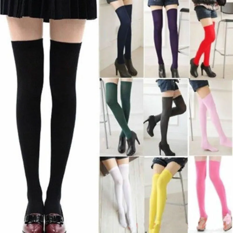 

Women Long Boot Socks Over Knee Thigh High School Girl Stocking