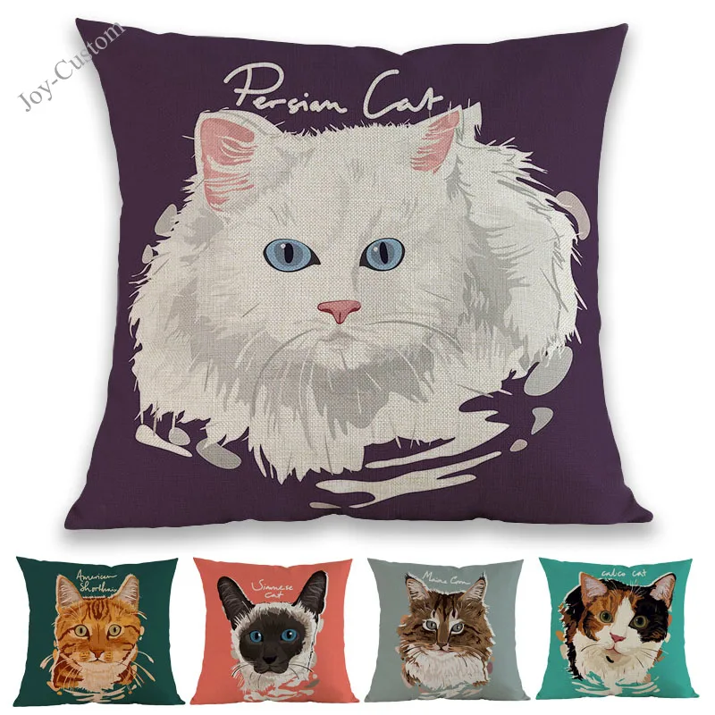 Милые животные котенок кошка сиамский персидский Мейн-кун короткошерстный бязь