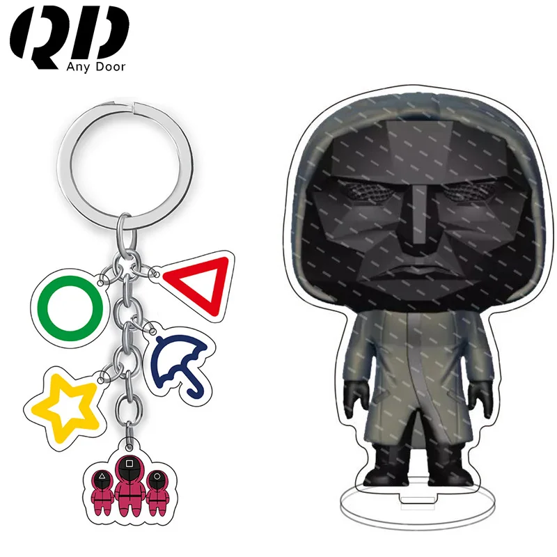 

Squid Game Figures Mask Keychain Charms Accessories Round Six Cosplay Keychains cosplay Key Chain Toys Jewelry Gift