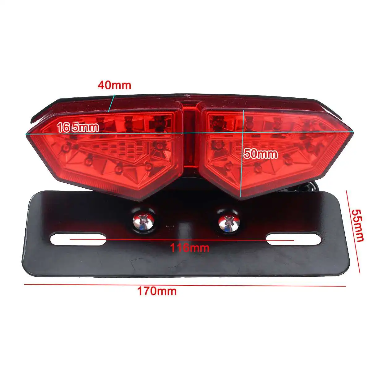 

18 LED 12V 19W Motorcycle Motorbike Smoke Brake Light Lamp Rear Tail Turn Signal License Integrated Light