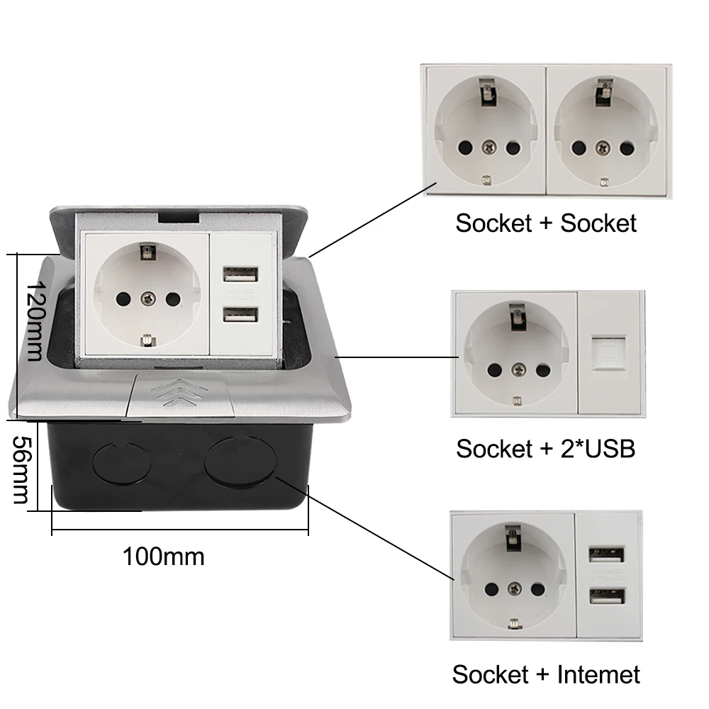 Водонепроницаемая розетка из алюминиевого сплава европейского стандарта
