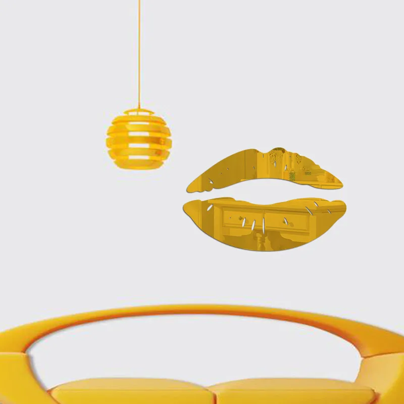 Лидер продаж 3D зеркальные наклейки на стену для макияжа губ креативные