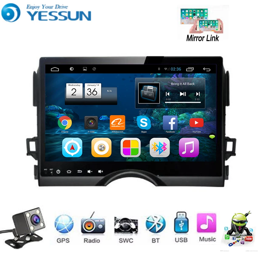 Автомобильный мультимедийный плеер YESSUN Android для Toyota Mark X 2009 ~ 2018 GPS-навигация