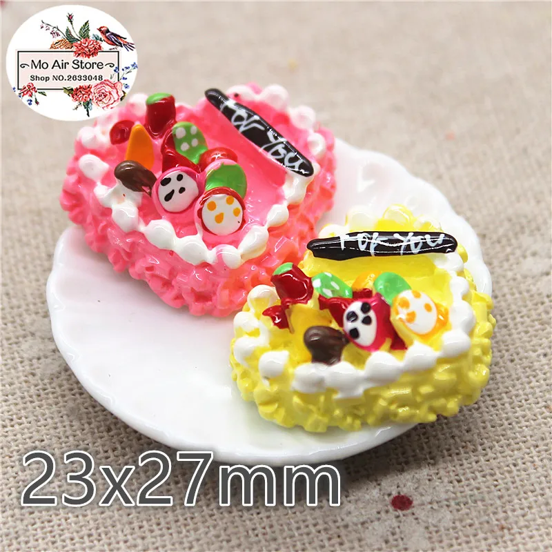 

heart cake 10PCS resin Flat back Cabochon Miniature Food Art Supply Decoration Charm Craft