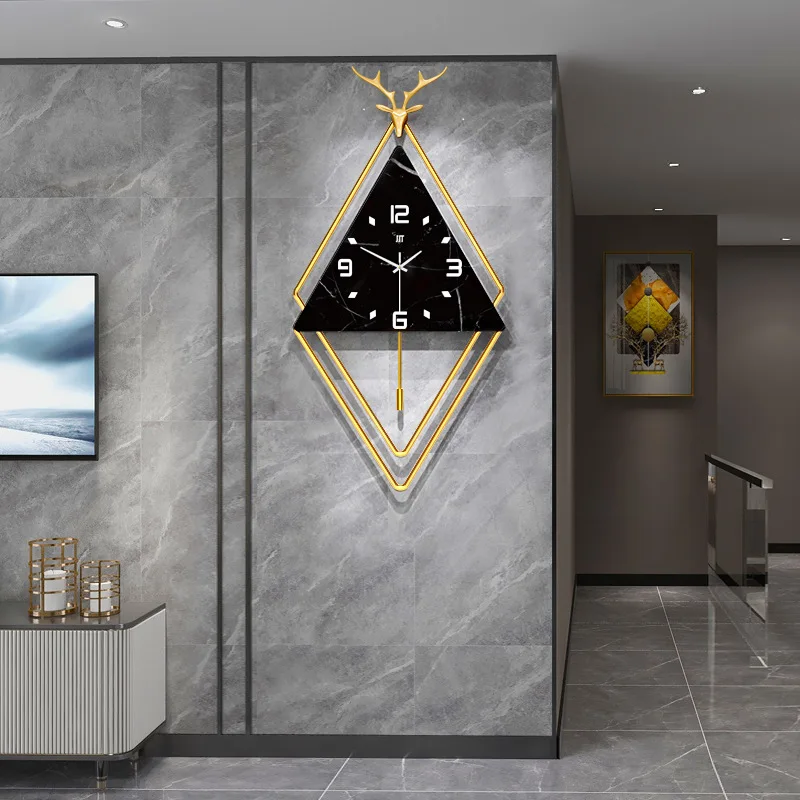 

Роскошные Настенные часы с головой оленя, нордические минималистичные декоративные часы для гостиной, европейские модные настенные часы д...