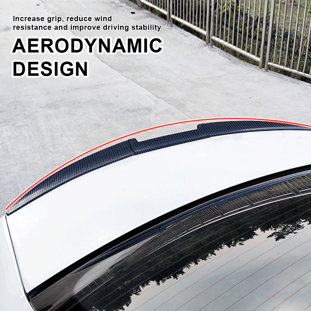 

Universal Car Trunk Spoiler Wing Adhesive Tail Spoiler Lip ABS Carbon Fiber Leather Anti-Aging Car Styling Decoration Accessorie