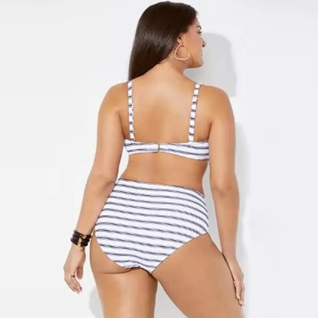 2019 сексуальное бикини женский купальник с разрезом высокая талия большая полоса