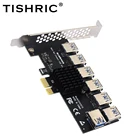 Переходная карта PCI-E TISHRIC PCI Express, Райзер с 1 на 4 слота USB, порт 1x на 16x, адаптер для майнинга, майнинга 009S Plus