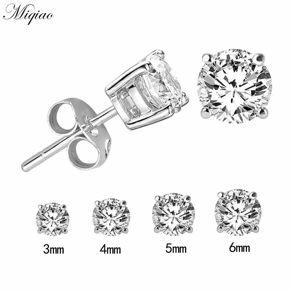 

Miqiao 2pcs Hot Sale Simple Hypoallergenic Straight Rod Diamond-studded Round Ear Bone Piercing Jewelry